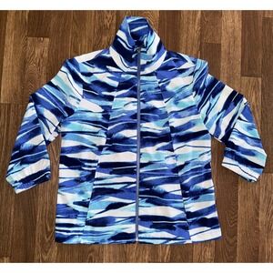 Zenergy by Chico's Full Zip Jacket Abstract Print Athleisure Top Size‎ 0